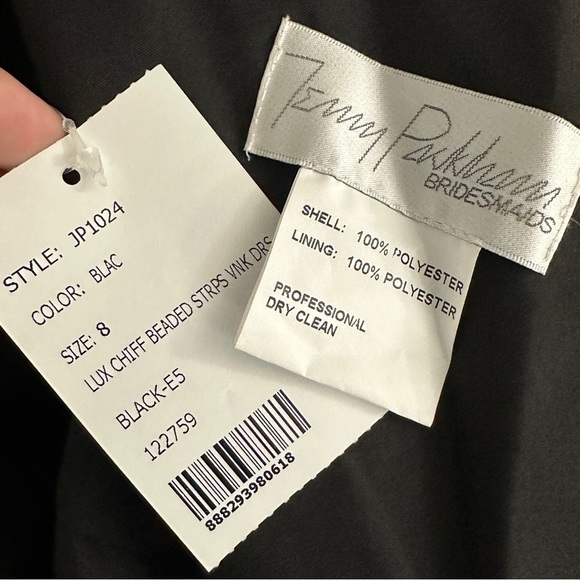 Jenny Packham Rhinestone Strap Short Bridesmaid Dress black NWT 8 - Picture 5 of 9